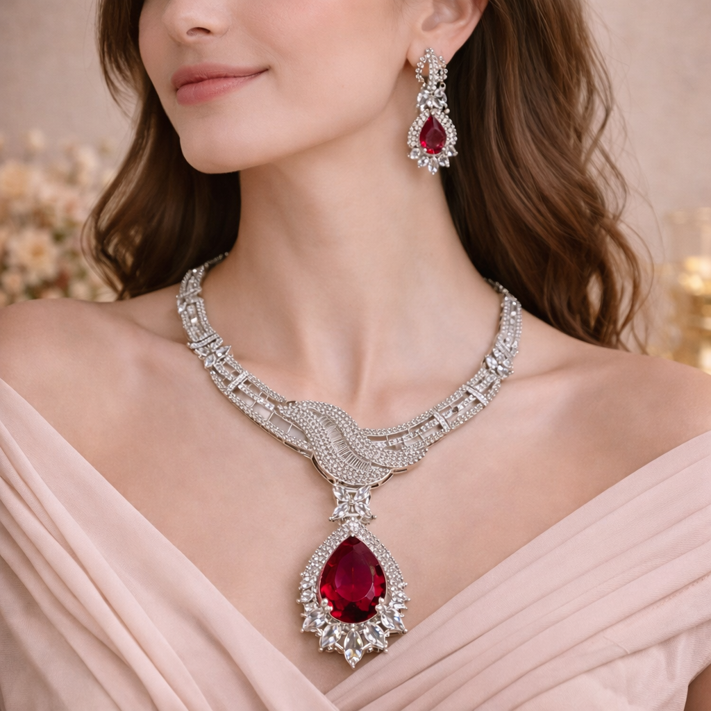 Ruby Crystal Necklace