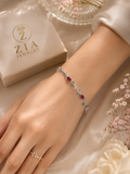 Blooming Tulip Silver Multi Bracelet