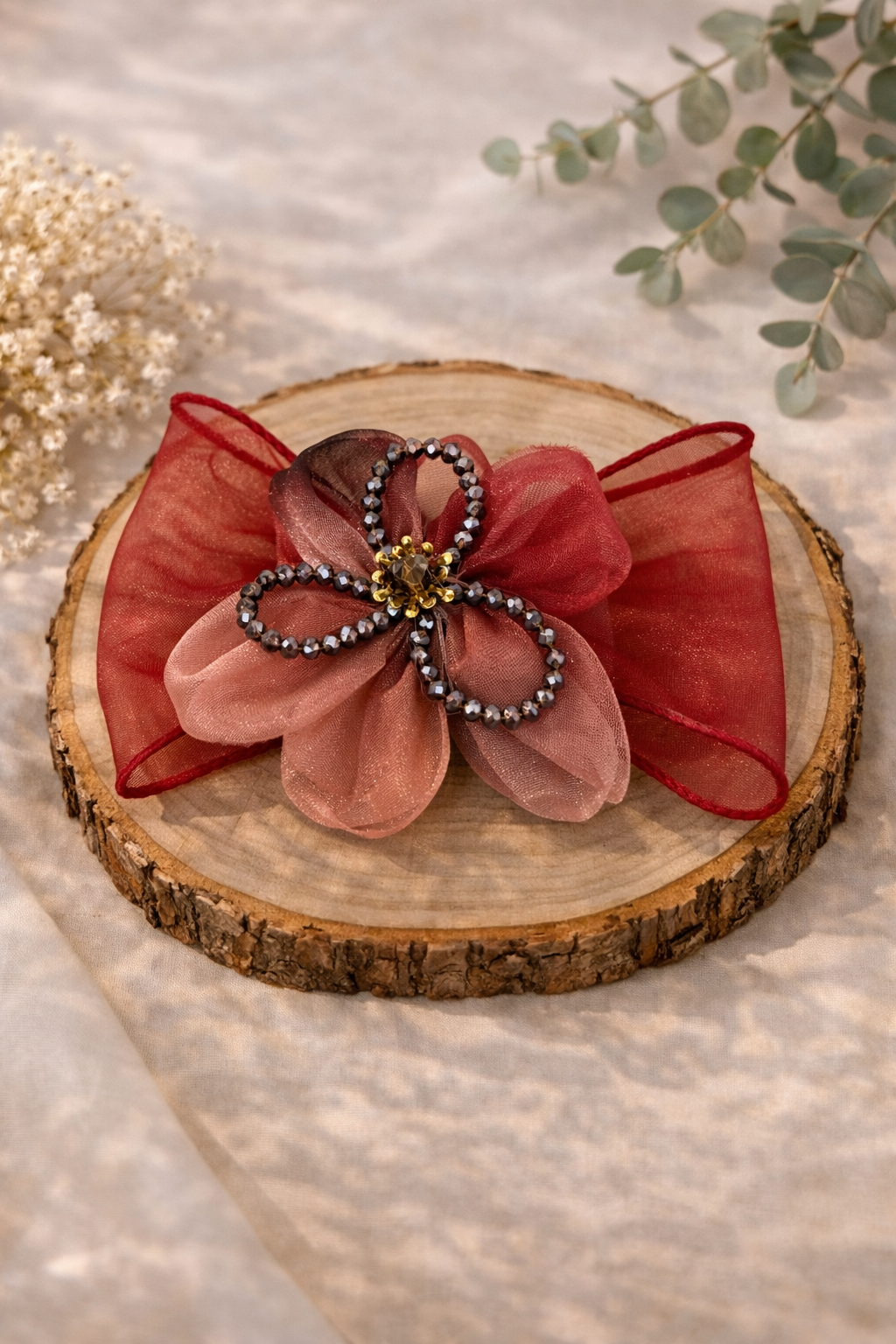 Floral Bow Hair clip