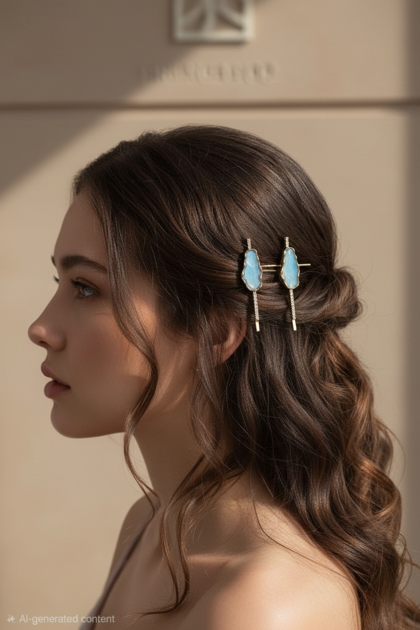 Pearl Stone Side Hair Pin