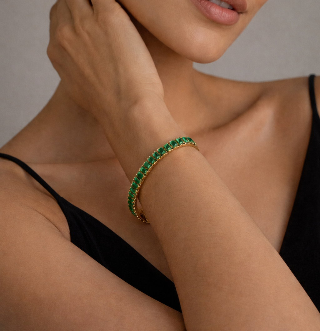 Green AD Tennis Bracelet