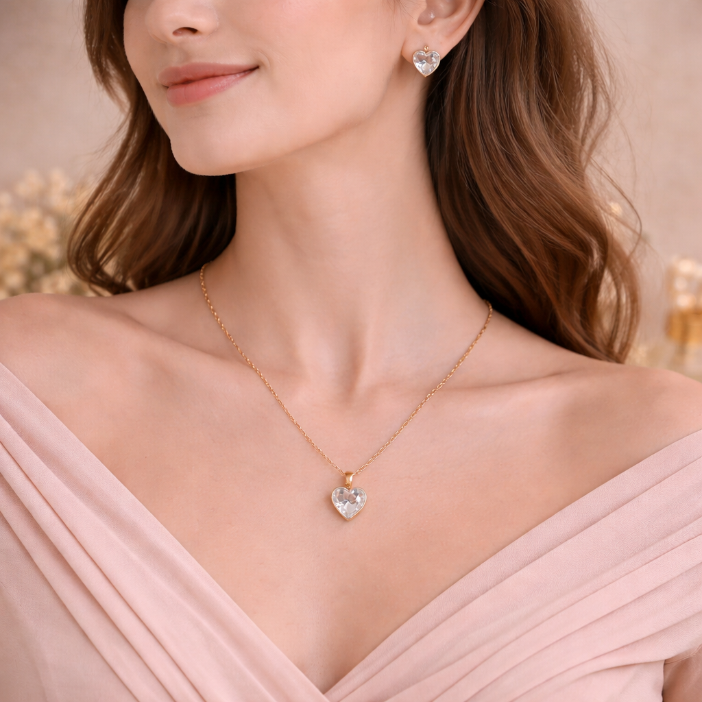 heart pendant with studs