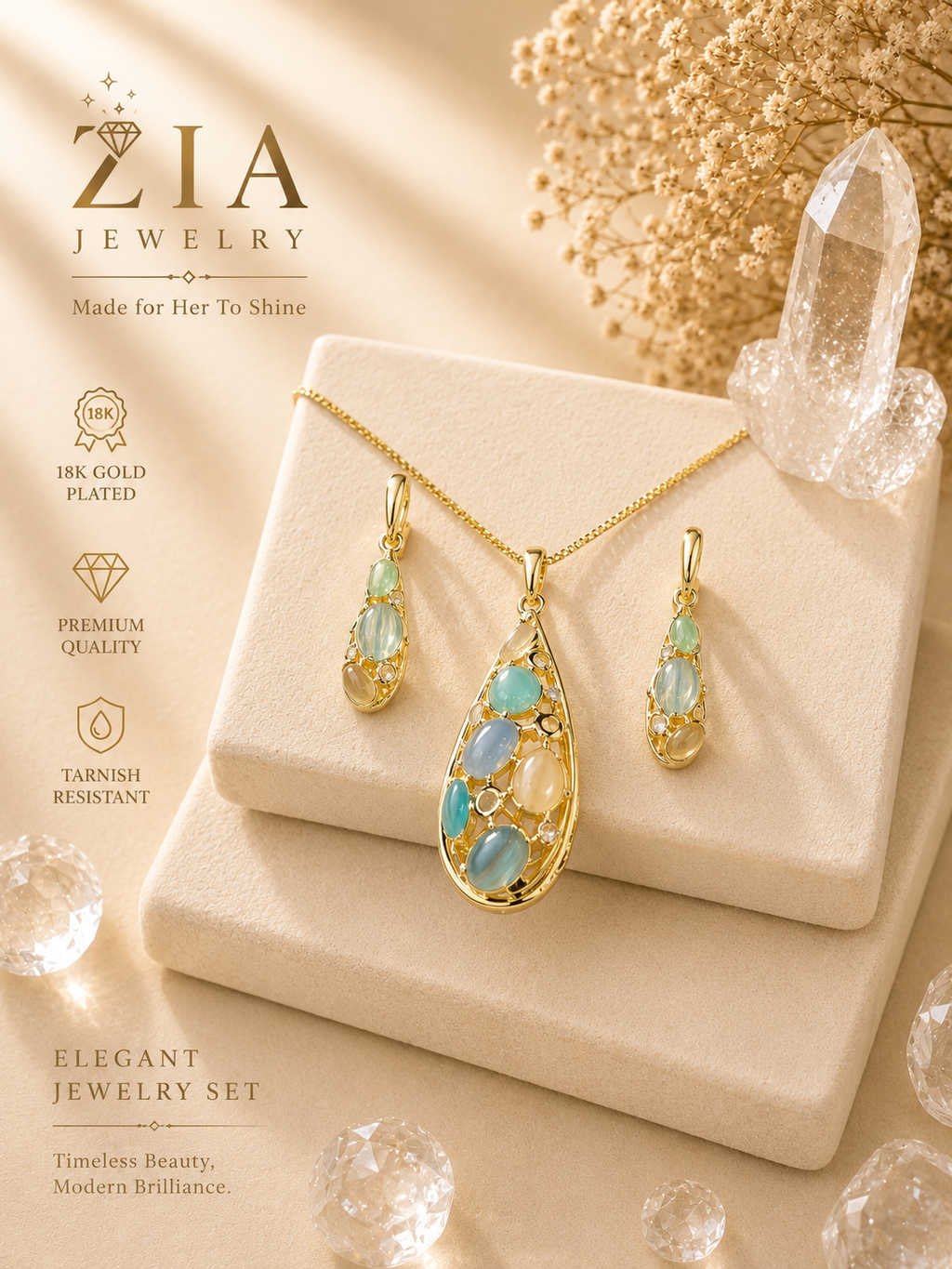 18K Gold Plated Necklace Set