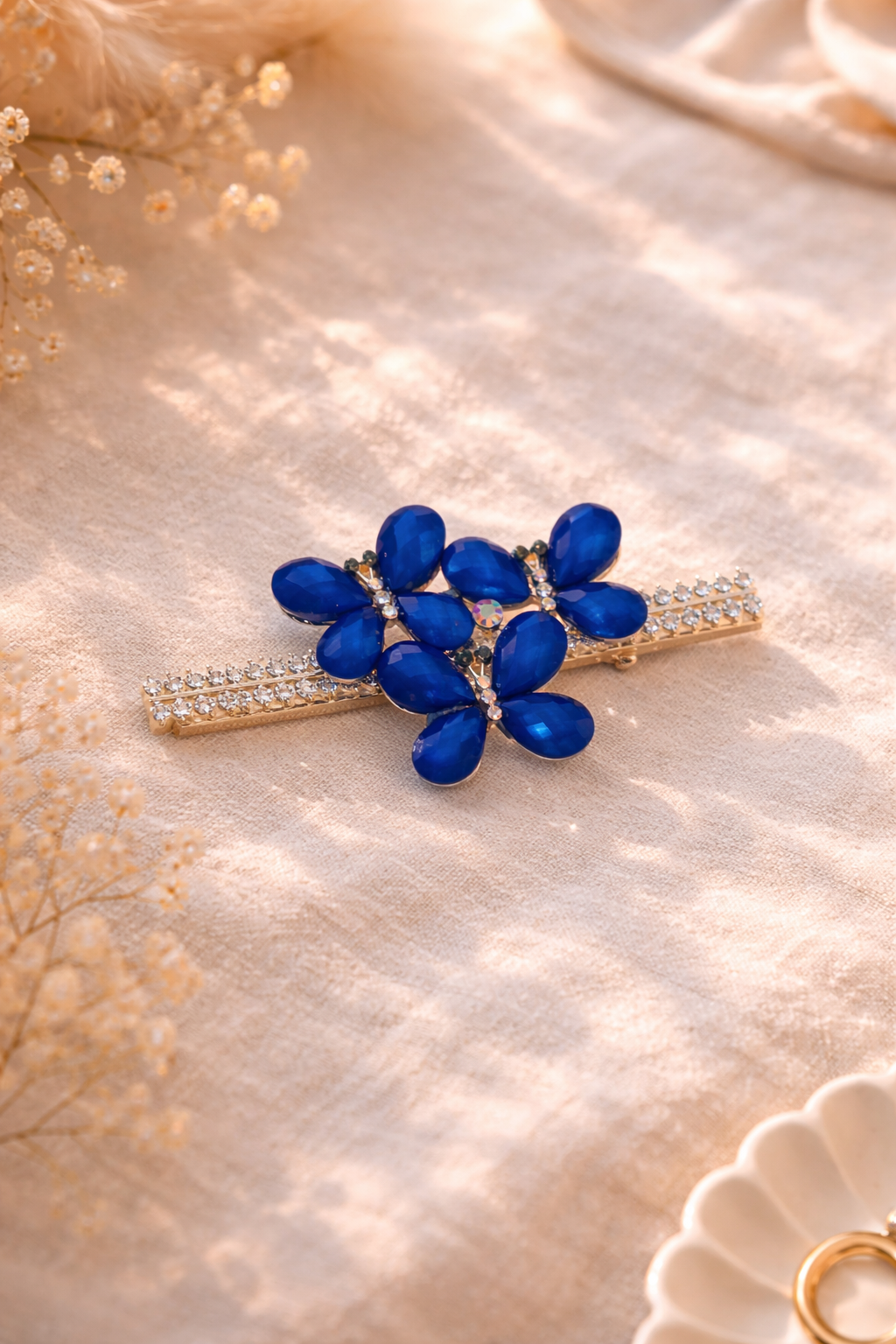 Floral Crystal Hair Clip