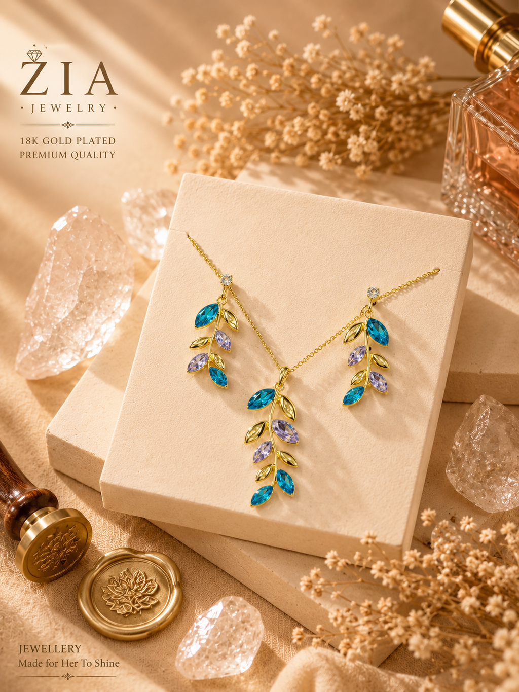18K Gold Plated Necklace Set
