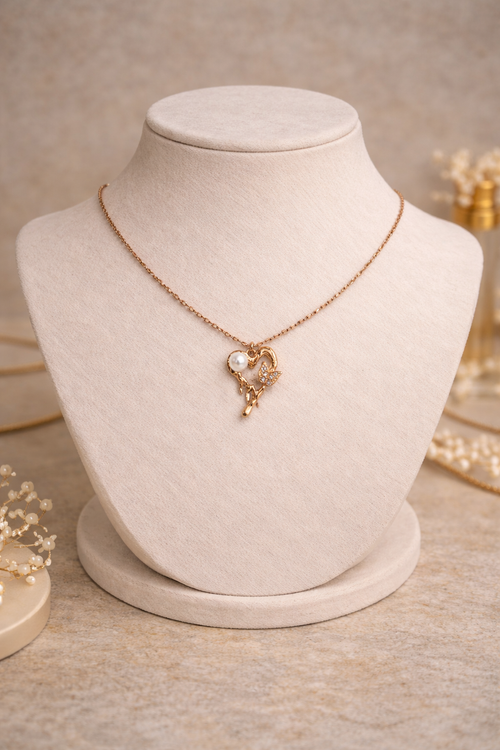 Anti-Tarnish Heart Bloom Pendant