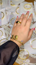 18K Gold Plated Seashell Charm Bangle Bracelet