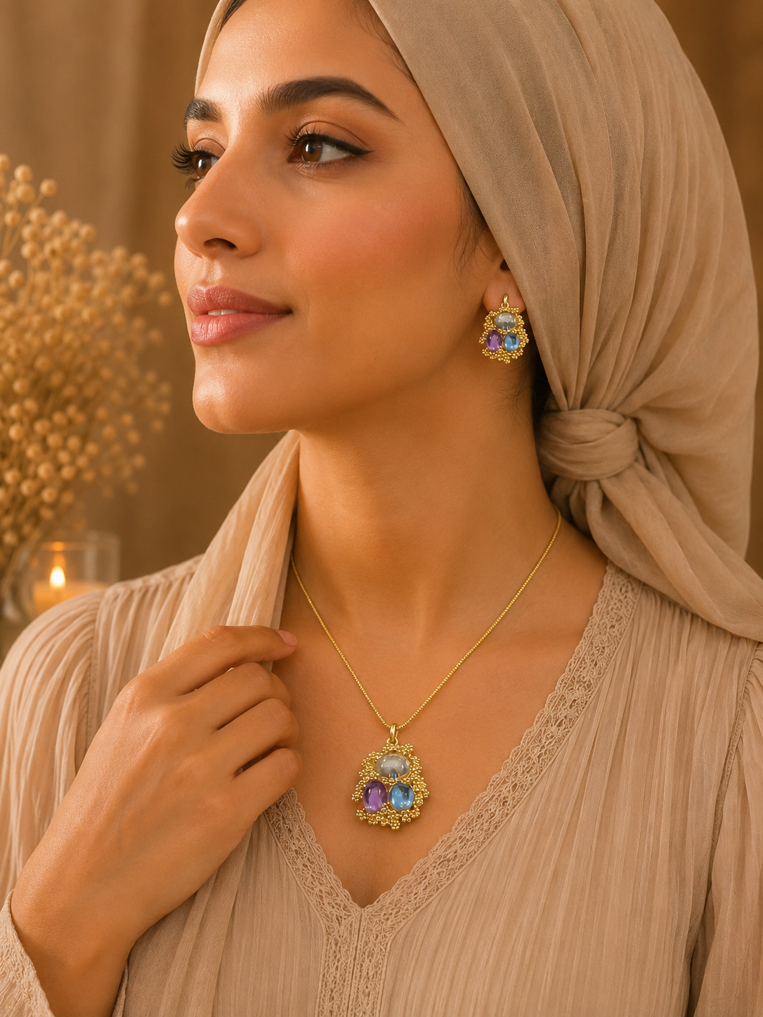 18K Gold Plated Necklace Set