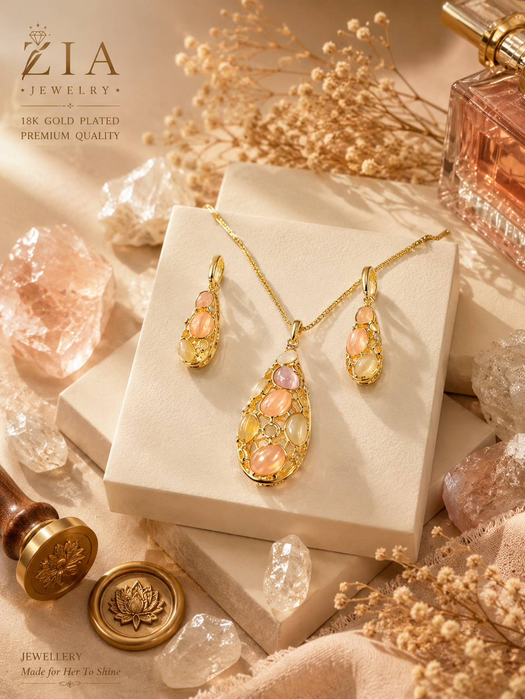 18K Gold Plated Necklace Set