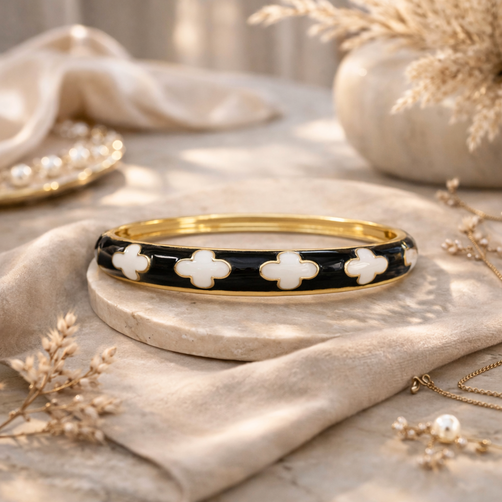 Black Bloom Kada Bracelet