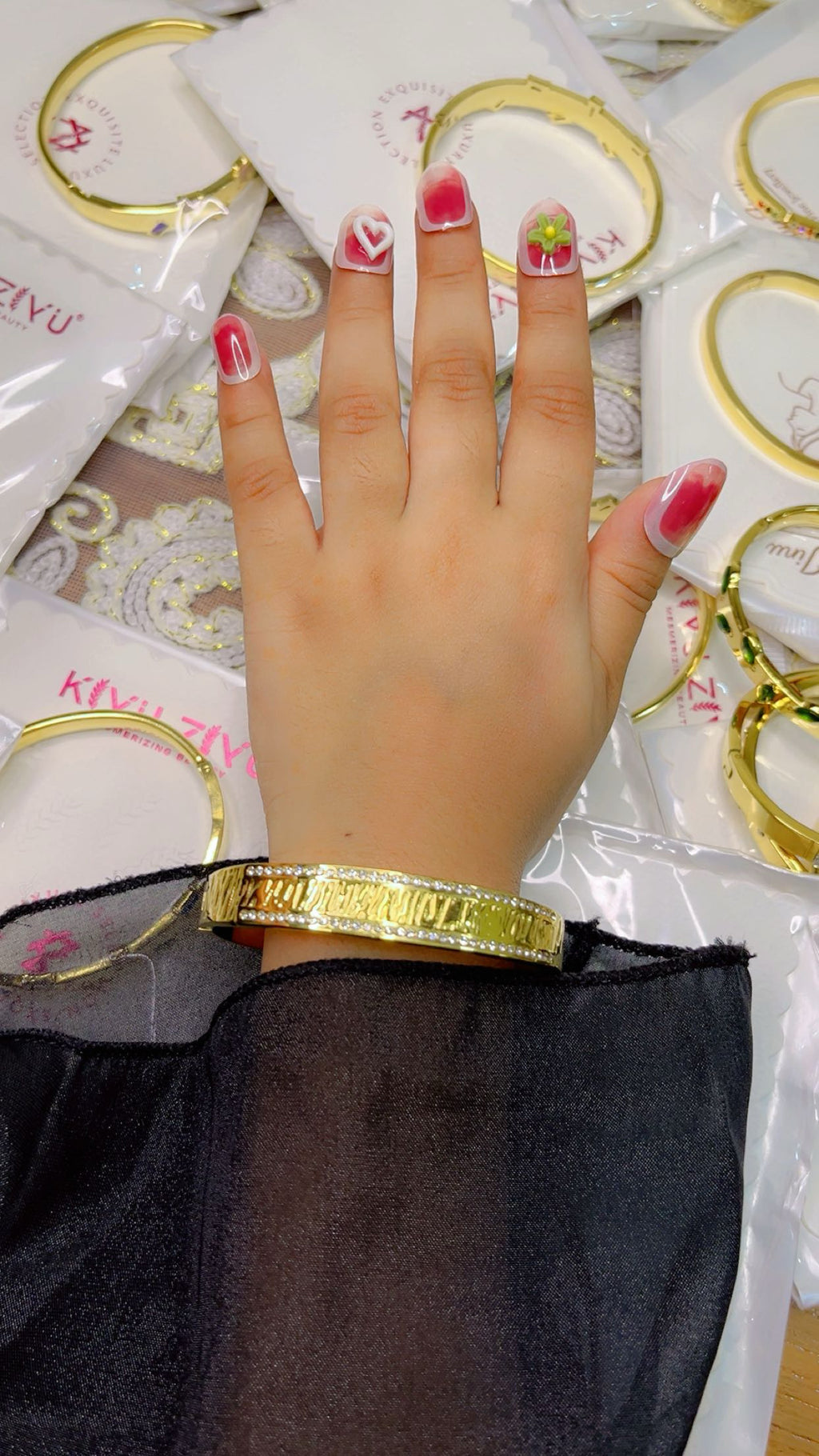 18K Gold Plated Textured Kada Bracelet