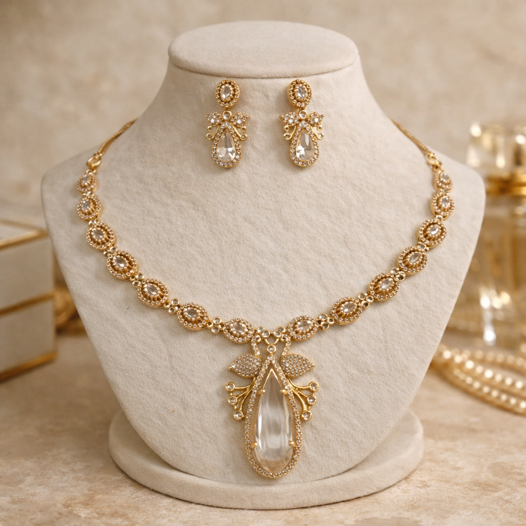 Crystal Teardrop Necklace