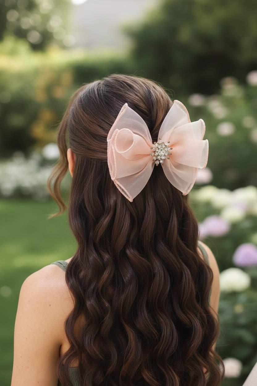 Bow Crystal Hair clip