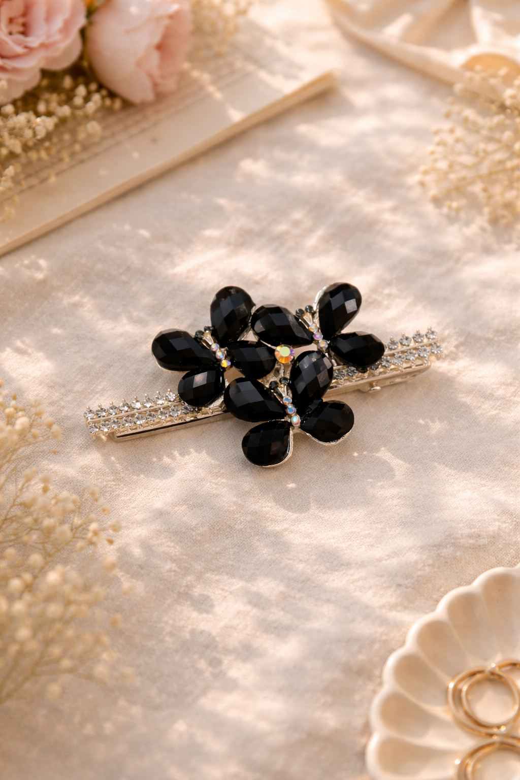 Floral Crystal Hair Clip