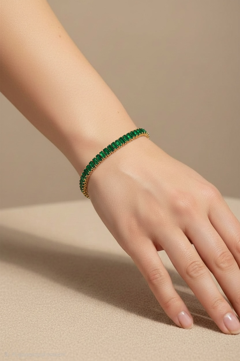 Emerald Green Tennis Bracelet