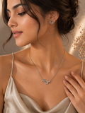 Silver plated Horseshoe Crystal Necklace set