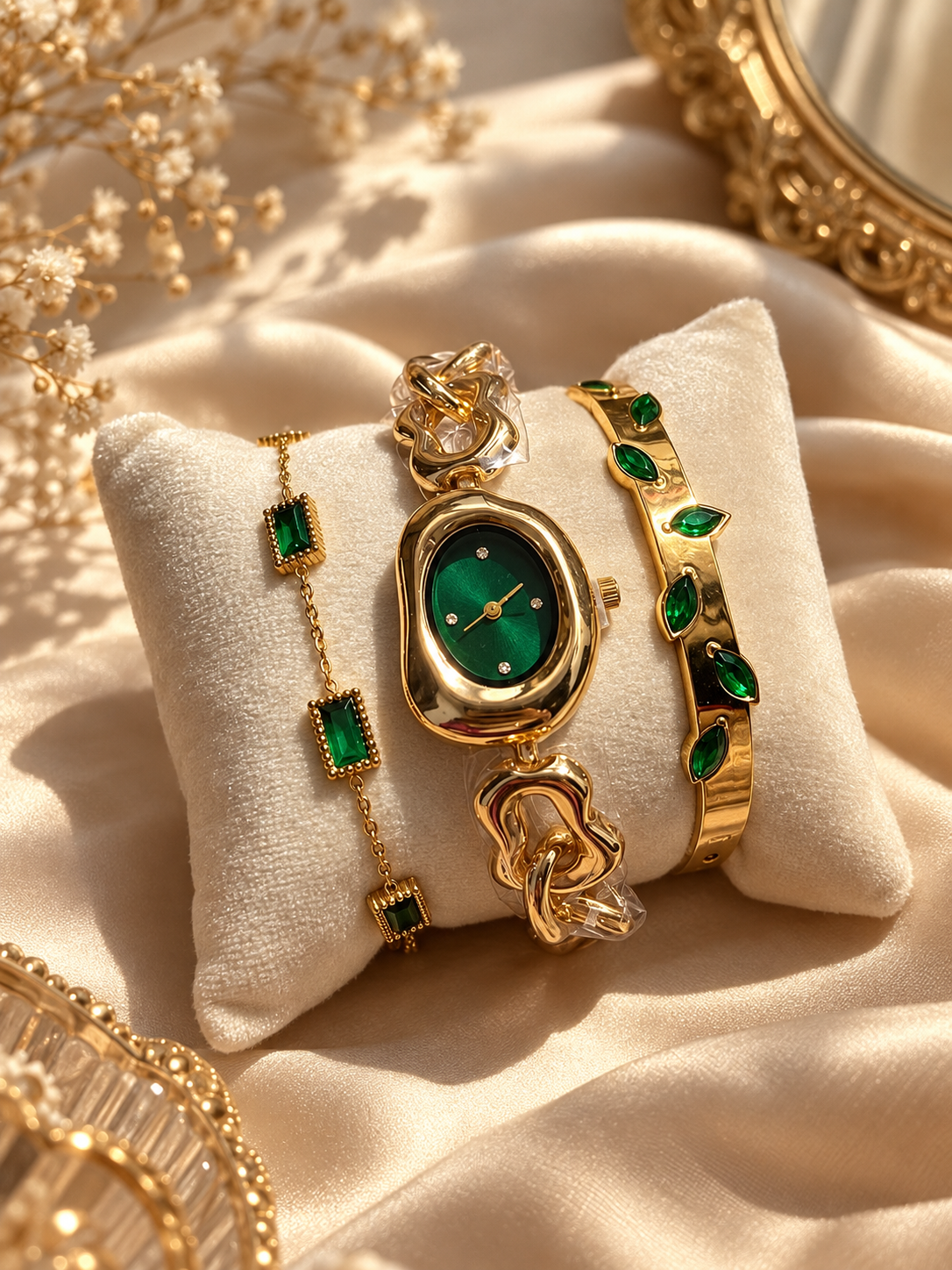 Green Emerald Watch Stack