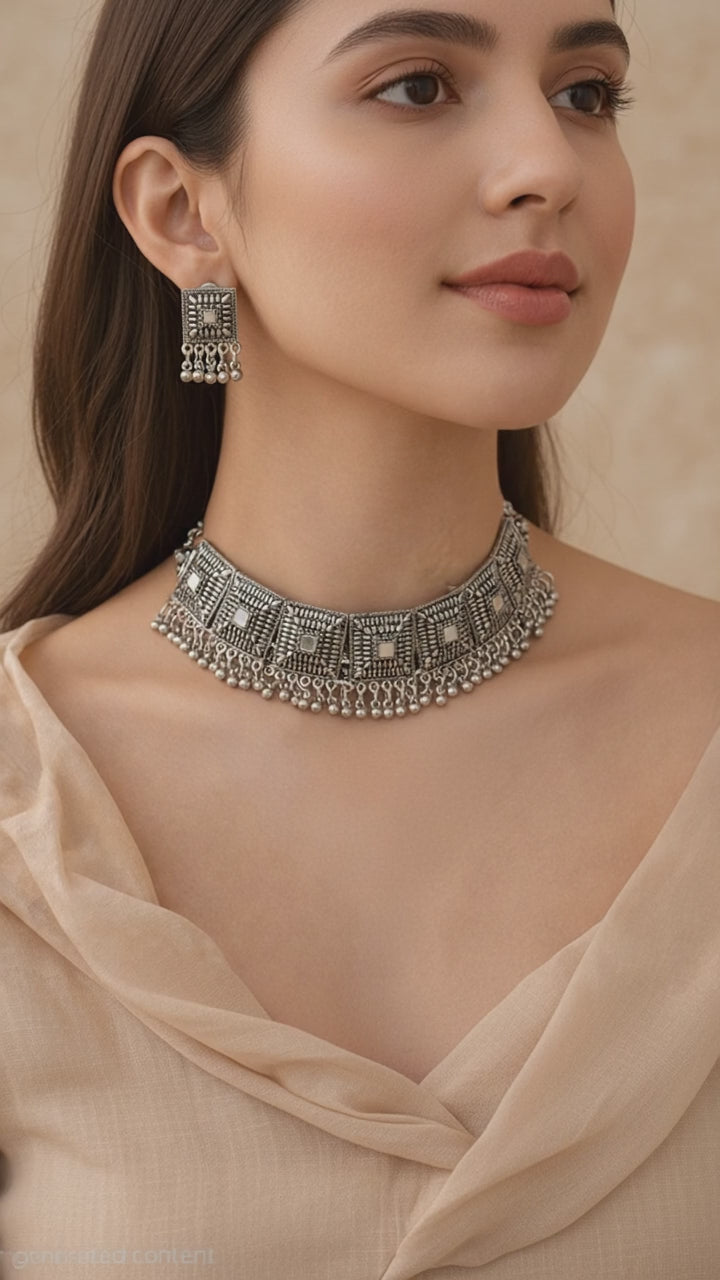 Oxidized Choker Necklace