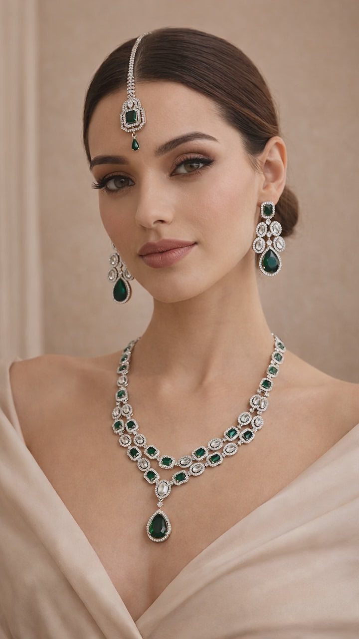 AD Royal Emerald Bridal Necklace