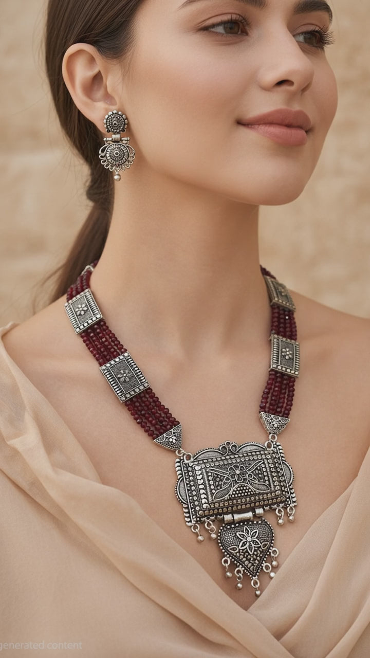 Oxidized Tribal Necklace