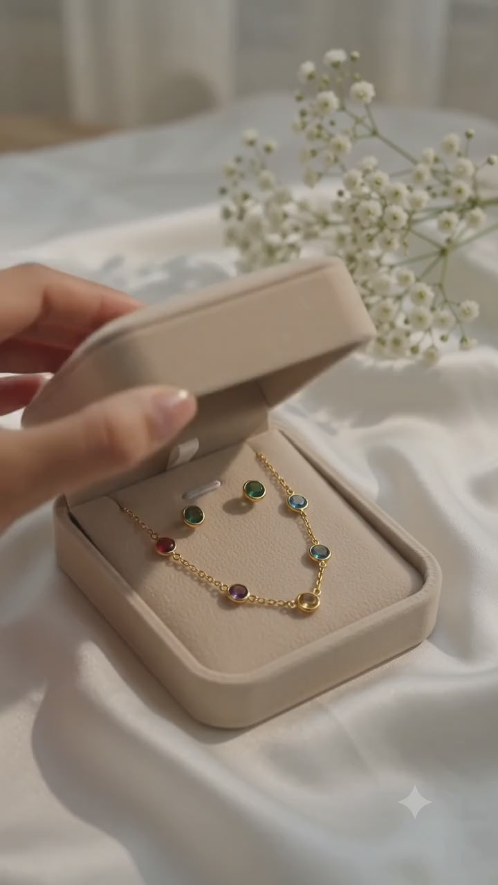 Multicolor Crystal Necklace Set