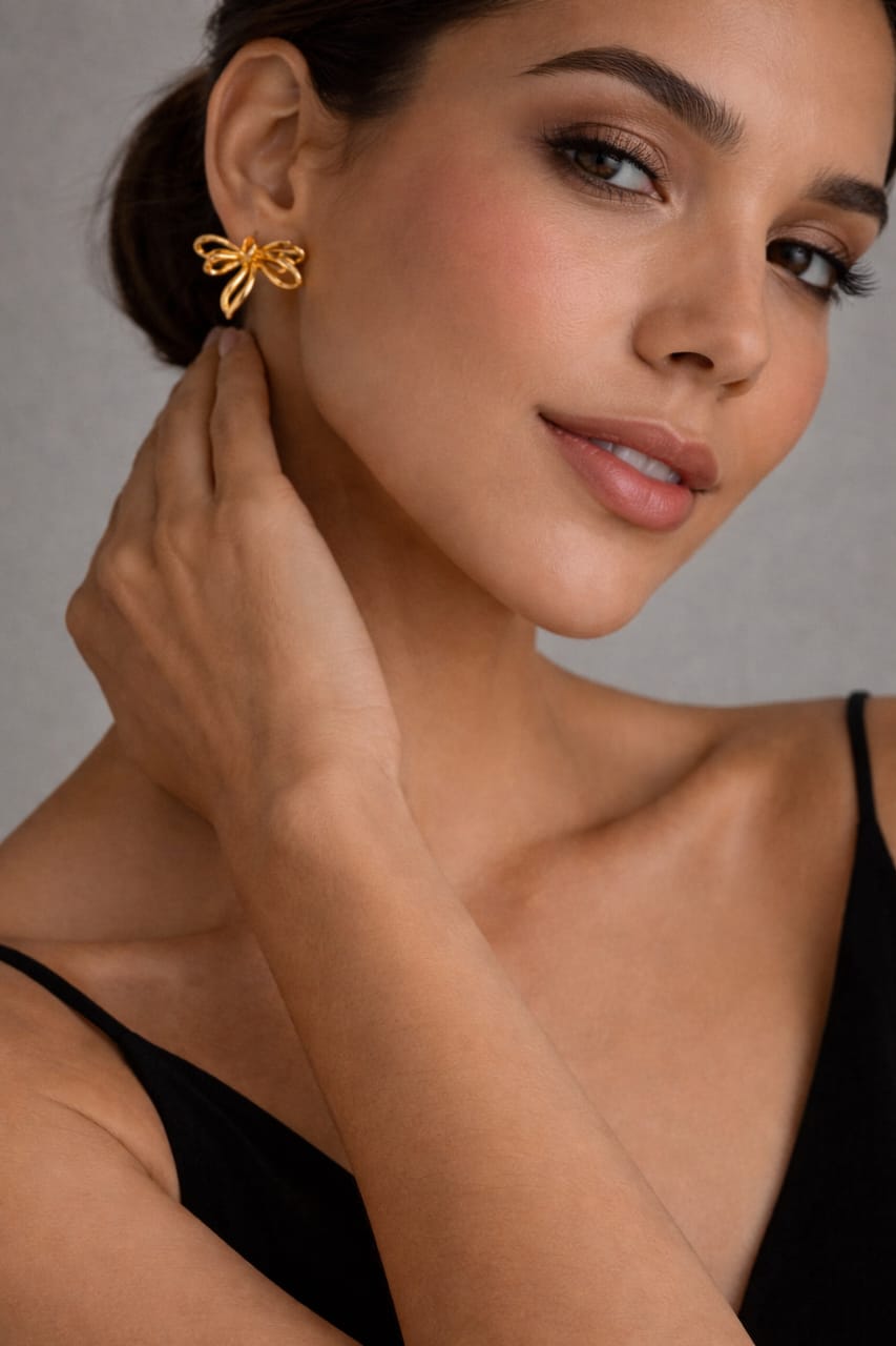 Anti-Tarnish Bow Grace Studs