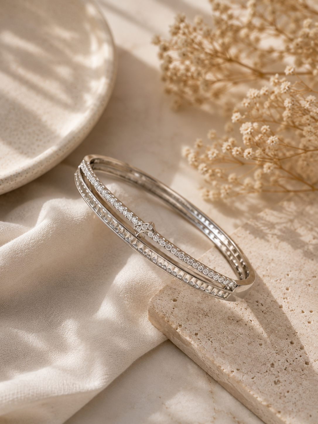 AD Silver Bangle Bracelet