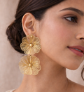 Golden Petal Drop Earrings