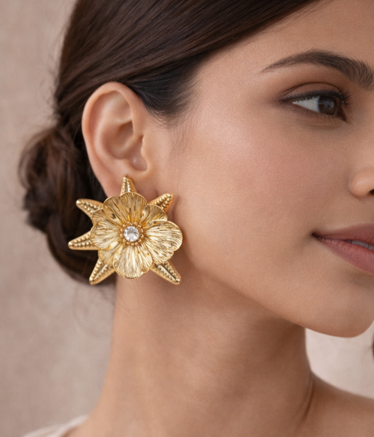 Golden Star Bloom studs