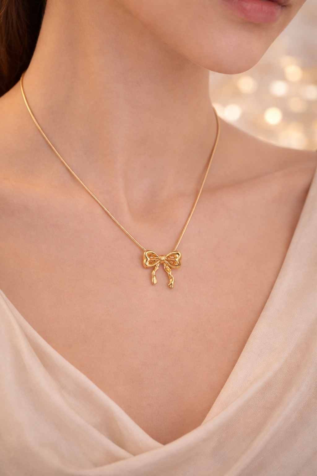 Anti-Tarnish Bow Pendant
