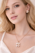 Pearl Blossom Pendant Necklace Set