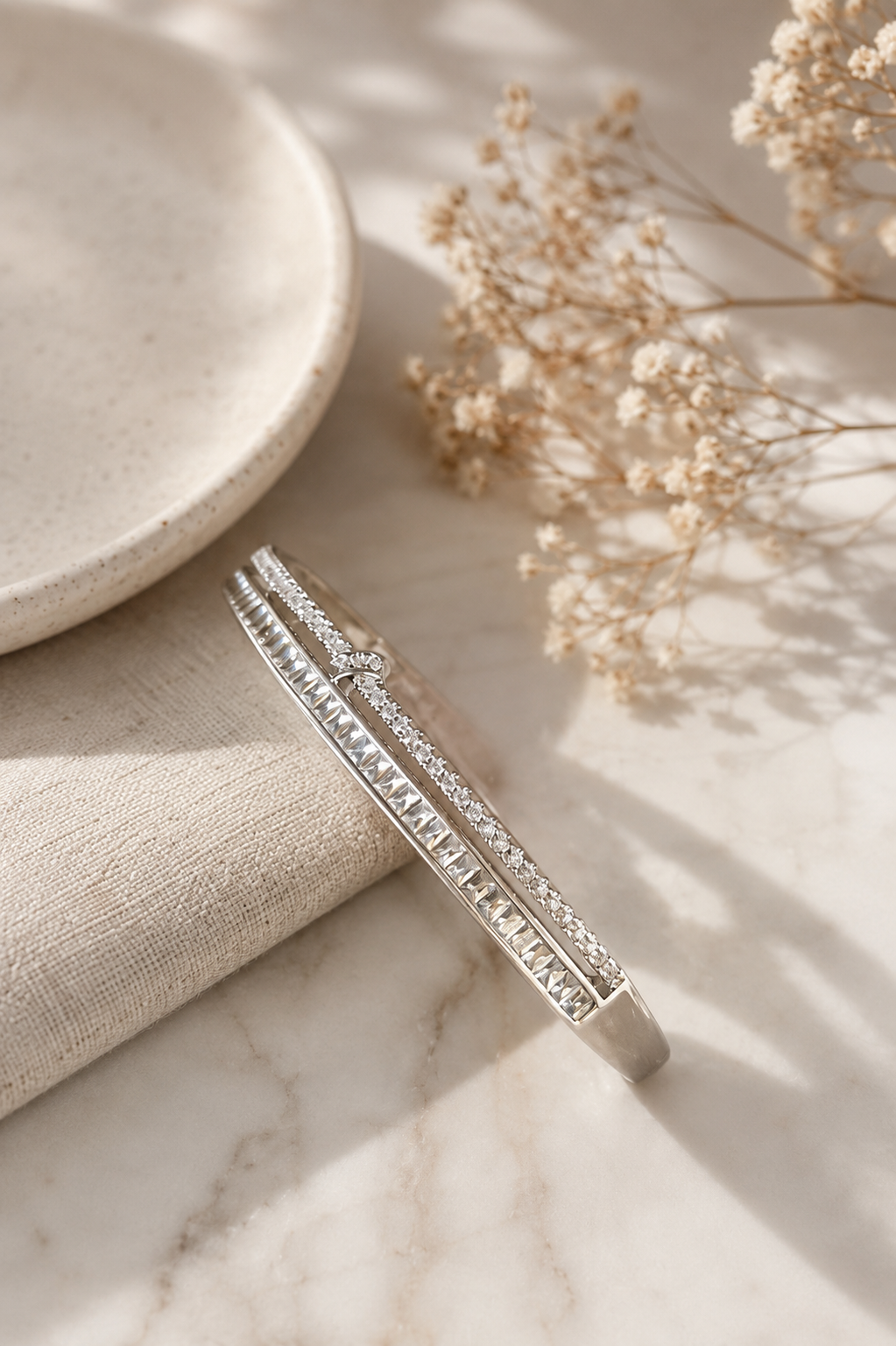AD Silver Bangle Bracelet